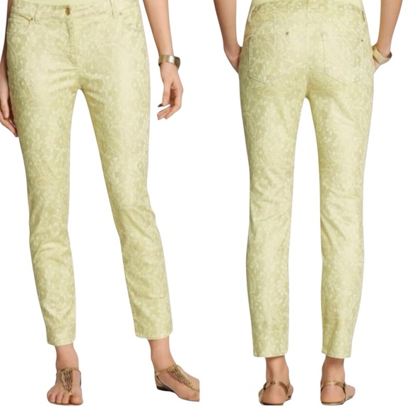 CHICO’s “The Ultimate Fit” Patterned Pants in Yellow/Gold Size 16 — NEW WITH TAG - Picture 1 of 7